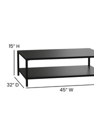 Lanier Two-Tier All-Weather Patio Coffee Table, Black