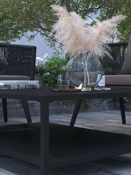 Lanier Two-Tier All-Weather Patio Coffee Table, Black