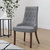 Lillian Gray Fabric Upholstered Tufted Side Accent Chair with Curved Rear Legs in Mahogany Finish - Gray