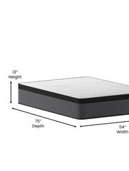 Lofton 13" Euro Top Mattress In A Box With Hybrid Pocket Spring And Foam Design For Supportive Pressure Relief