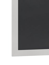 Magda 18" x 24" White Wall Mount Magnetic Chalkboard Sign, Hanging Wall Chalkboard Memo Board