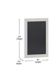 Magda 18" x 24" White Wall Mount Magnetic Chalkboard Sign, Hanging Wall Chalkboard Memo Board