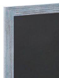 Magda 20" x 30" Rustic Blue Wall Mount Magnetic Chalkboard Sign, Hanging Wall Chalkboard Memo Board