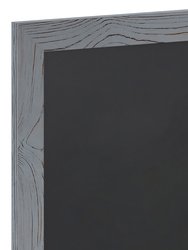 Magda 20" x 30" Rustic Gray Wall Mount Magnetic Chalkboard Sign, Hanging Wall Chalkboard Memo Board
