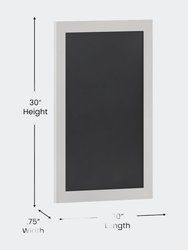 Magda 20" x 30" White Wall Mount Magnetic Chalkboard Sign, Hanging Wall Chalkboard Memo Board