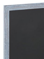 Magda 24" x 36" Rustic Blue Wall Mount Magnetic Chalkboard Sign, Hanging Wall Chalkboard Memo Board