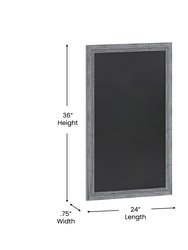 Magda 24" x 36" Rustic Gray Wall Mount Magnetic Chalkboard Sign, Hanging Wall Chalkboard Memo Board