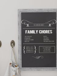 Magda 24" x 36" Rustic Gray Wall Mount Magnetic Chalkboard Sign, Hanging Wall Chalkboard Memo Board