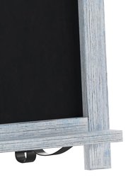 Magda Set Of 10 Wall Mount Or Tabletop Magnetic Chalkboards With Folding Metal Legs In Rustic Blue, 12" x 17"