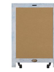 Magda Set Of 10 Wall Mount Or Tabletop Magnetic Chalkboards With Folding Metal Legs In Rustic Blue, 12" x 17"