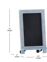 Magda Set Of 10 Wall Mount Or Tabletop Magnetic Chalkboards With Folding Metal Legs In Rustic Blue, 9.5" x 14"