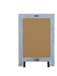 Magda Set Of 10 Wall Mount Or Tabletop Magnetic Chalkboards With Folding Metal Legs In Rustic Blue, 9.5" x 14"