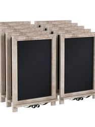 Magda Set Of 10 Wall Mount Or Tabletop Magnetic Chalkboards With Folding Metal Legs In Weathered,12" x 17"