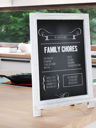 Magda Set Of 10 Wall Mount Or Tabletop Magnetic Chalkboards With Folding Metal Legs In Whitewashed, 12" x 17" - Whitewashed