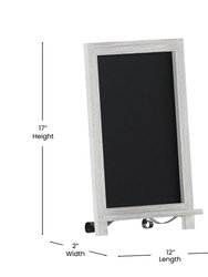 Magda Set Of 10 Wall Mount Or Tabletop Magnetic Chalkboards With Folding Metal Legs In Whitewashed, 12" x 17"