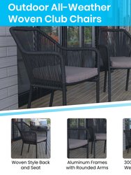 Magnolia Outdoor Furniture Sets 2 Piece Black All-Weather Woven Patio Chairs With Gray Cushions