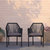 Magnolia Outdoor Furniture Sets 2 Piece Black All-Weather Woven Patio Chairs With Gray Cushions