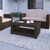 Malmok Outdoor Furniture Coffee Table Chocolate Brown Faux Rattan Wicker Pattern All-Weather Patio Coffee Table With Shelving