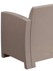 Malmok Outdoor Furniture Resin Chair Light Gray Faux Rattan Wicker Pattern Patio Chair With All-Weather Beige Cushion