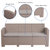 Malmok Outdoor Furniture Resin Sofa Light Gray Faux Rattan Wicker Pattern Patio 3-Seat Sofa With All-Weather Beige Cushions