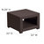 Malmok Outdoor Furniture Side Table Chocolate Brown Faux Rattan Wicker Pattern All-Weather Patio Side Table With Shelving