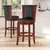 Marin 30" Dark Chestnut Wooden Bar Stool with Black Faux Leather Upholstered Swivel Seat and Brass Nail Head Trim - Dark Chestnut