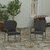 Mathias Set Of 2 Indoor/Outdoor Gray Wicker Patio Chairs With Powder Coated Steel Frame, Comfortably Curved Back And Arms