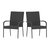 Mathias Set Of 2 Indoor/Outdoor Gray Wicker Patio Chairs With Powder Coated Steel Frame, Comfortably Curved Back And Arms