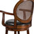 Mathieu 26" Swivel Counter Stool With Oval Rattan Back, Arms And Black Faux Leather Upholstered Swivel Seat In Espresso