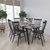 Maya Rectangular Dining Table Faux Concrete Finish Kitchen Table With Retro Hairpin Legs - Faux Concrete