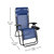 Merrill Set Of 2 Navy Folding Mesh Upholstered Zero Gravity Chair With Removable Pillow And Cupholder Tray