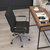 Milano Contemporary Mid-Back Black Faux Leather Home Office Chair With Padded Chrome Arms