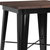 Modern 23.5" Square Silver Metal Table with Rustic Walnut Finished Wood Top for Indoor Use