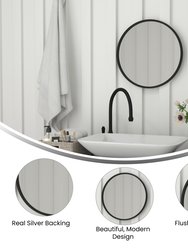 Monaco 20" Round Accent Wall Mirror In Black