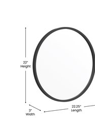 Monaco 20" Round Accent Wall Mirror In Black