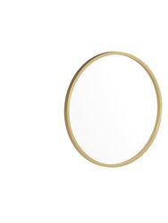 Monaco 20" Round Accent Wall Mirror In Gold With Metal Frame For Bathroom, Vanity, Entryway, Dining Room, Living Room