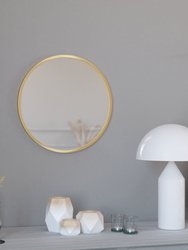 Monaco 20" Round Accent Wall Mirror In Gold With Metal Frame For Bathroom, Vanity, Entryway, Dining Room, Living Room - Gold