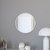 Monaco 20" Round Accent Wall Mirror In Silver With Metal Frame For Bathroom, Vanity, Entryway, Dining Room, Living Room