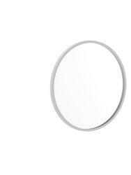 Monaco 20" Round Accent Wall Mirror In Silver With Metal Frame For Bathroom, Vanity, Entryway, Dining Room, Living Room