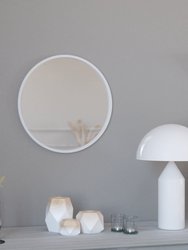 Monaco 20" Round Accent Wall Mirror In Silver With Metal Frame For Bathroom, Vanity, Entryway, Dining Room, Living Room - Silver