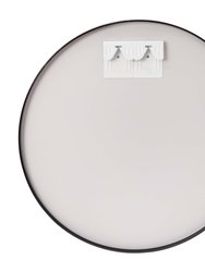 Monaco 24" Round Accent Mirror Round Black Metal Framed Wall Mount Mirror