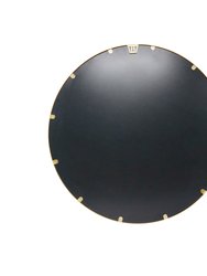 Monaco 24" Round Accent Wall Mirror In Gold with Metal Frame For Bathroom, Vanity, Entryway, Dining Room, Living Room