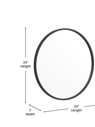 Monaco 24" Round Accent Wall Mirror With Metal Frame