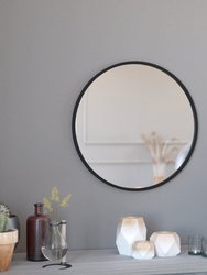 Monaco 24" Round Accent Wall Mirror With Metal Frame - Black