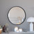 Monaco 27.5" Round Accent Wall Mirror With Metal Frame In Black  - Black