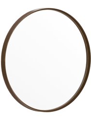 Monaco 27.5" Round Accent Wall Mirror With Metal Frame In Bronze