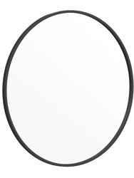 Monaco 30" Round Accent Wall Mirror In Black with Metal Frame For Bathroom, Vanity, Entryway, Dining Room, & Living Room