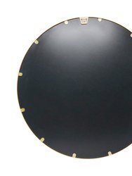 Monaco 30" Round Accent Wall Mirror In Gold With Metal Frame For Bathroom, Vanity, Entryway, Dining Room, Living Room