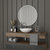 Monaco 30" Round Accent Wall Mirror in Silver with Metal Frame for Bathroom, Vanity, Entryway, Dining Room, & Living Room
