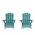 Nassau Adirondack Chair With Cup Holder And Pull Out Ottoman, All-Weather HDPE Indoor/Outdoor Lounge Chair, Set Of 2